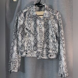Fate brand  Snake moto jacket various grays against cream color size small